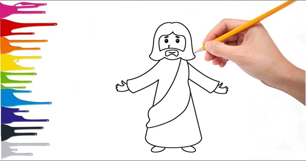 desenho de Jesus para colorir estilo anime
