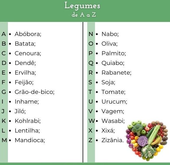 legumes com a letra z