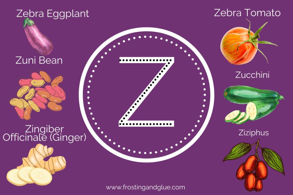 lista completa de legumes com a letra z