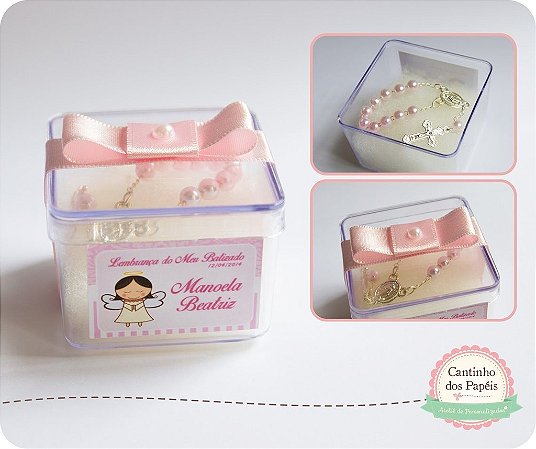 lembrancinha de batizado caixinha de acrilico