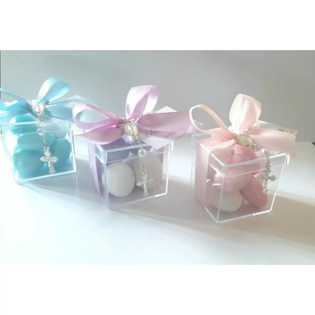 lembrancinha de batizado caixinha de acrilico