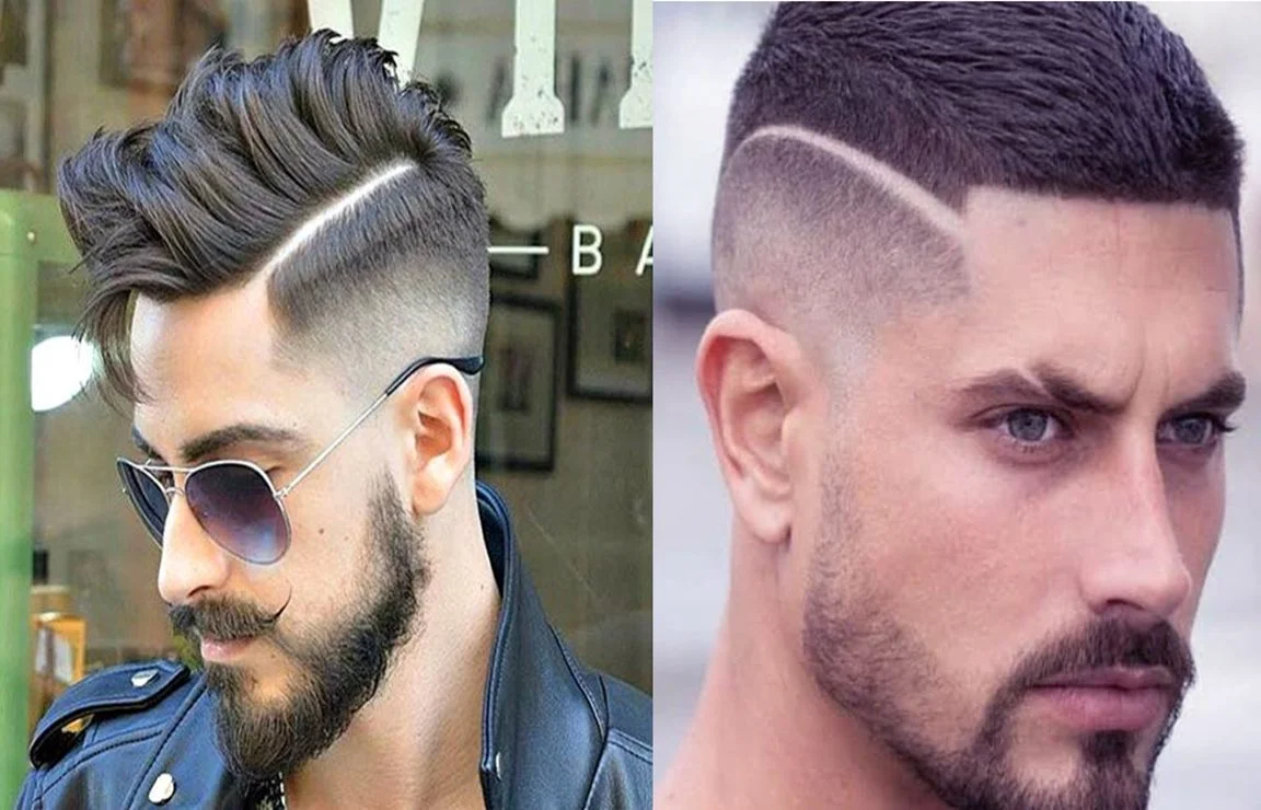 corte moicano com listra