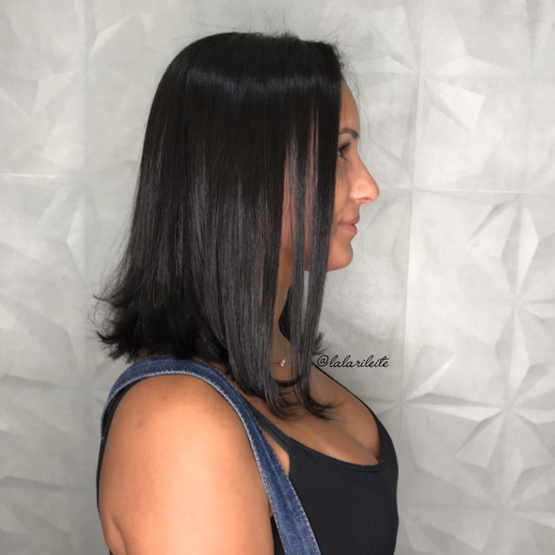 long bob médio para rosto oval