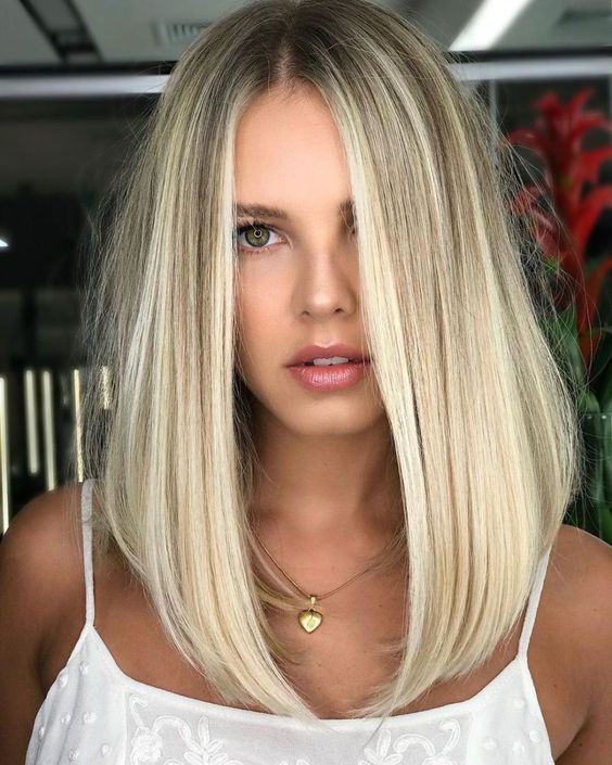 long bob médio para cabelo fino