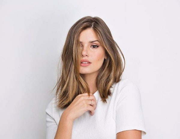 long bob médio para rosto oval