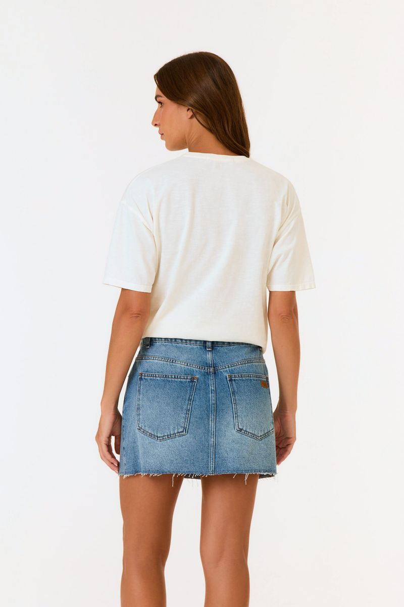 looks com saia jeans destroyed