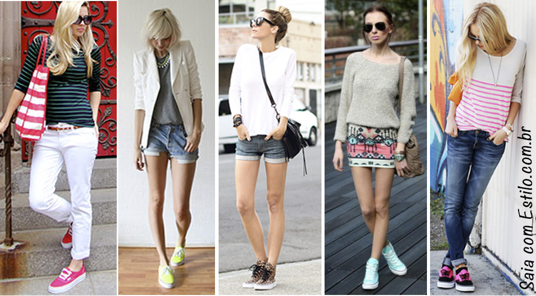 Como combinar tênis colorido com jeans