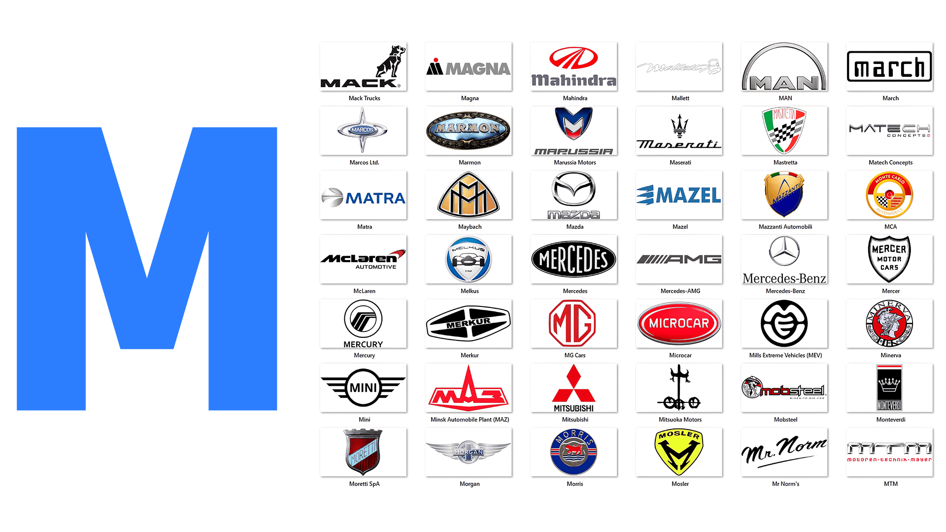 melhores marcas de carros com a letra m