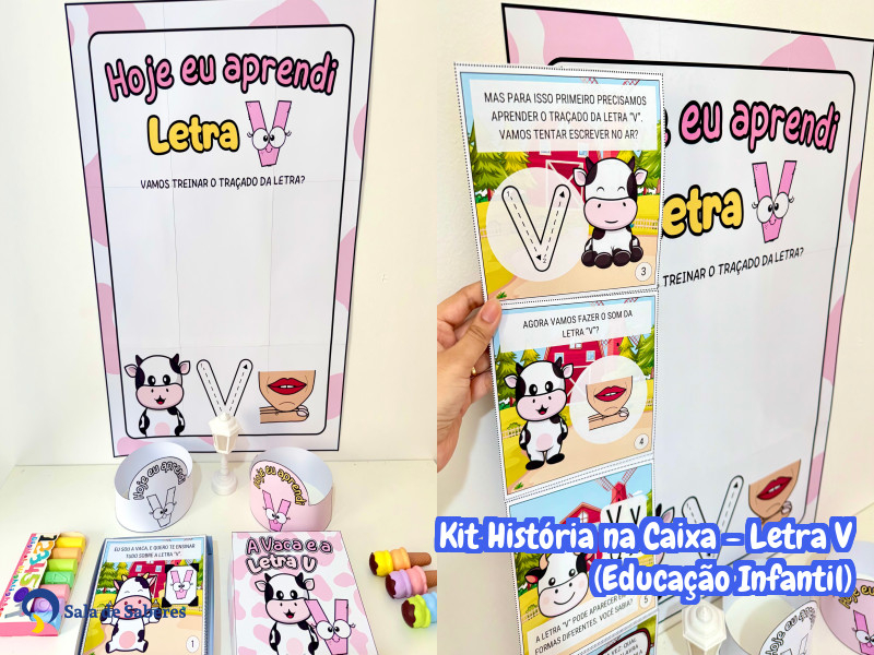 material escolar com a letra v