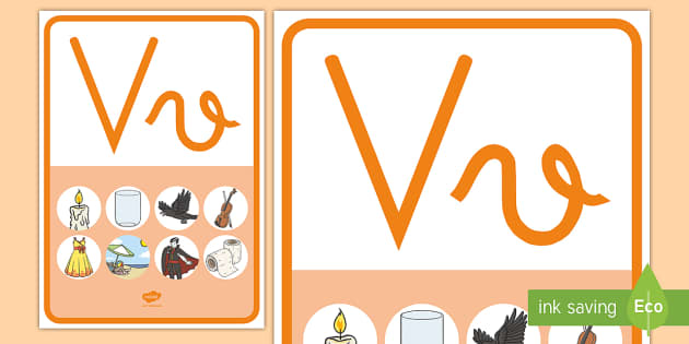 material escolar com a letra v