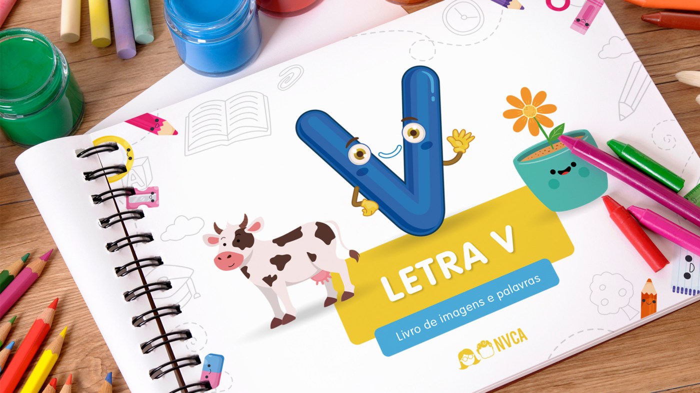 material escolar com a letra v