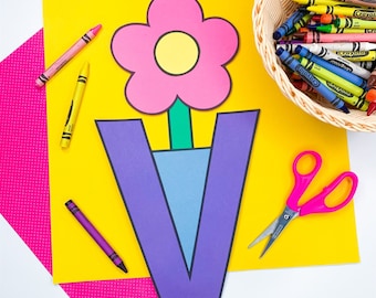 material escolar com a letra v