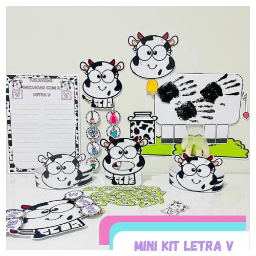 material escolar com a letra v