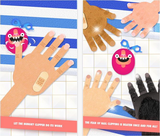 desenhos animados que ensinam a cortar unhas