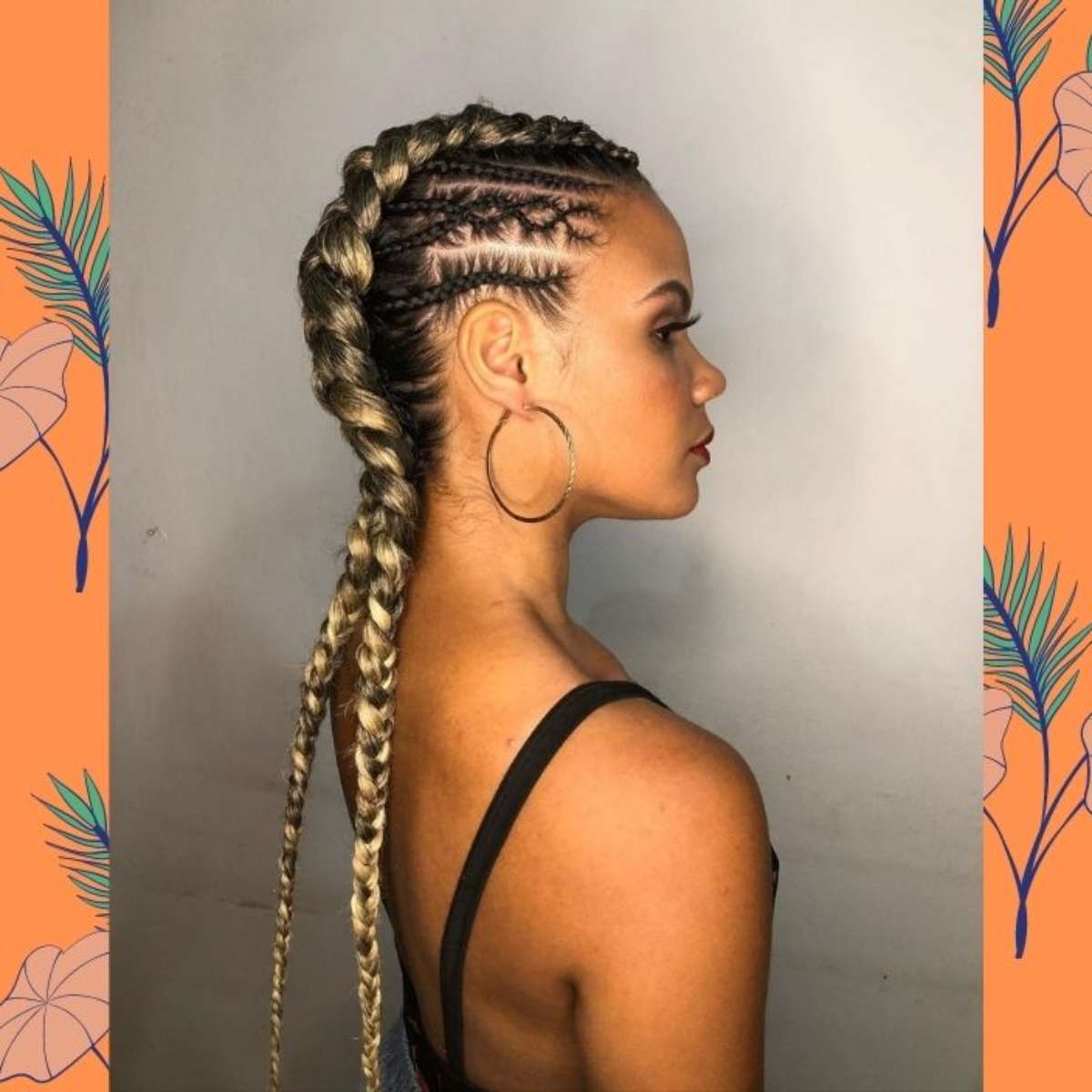 tranças nagô com topete para rosto redondo