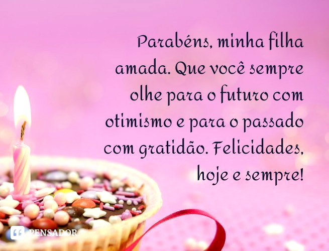 mensagem de aniversário para filha