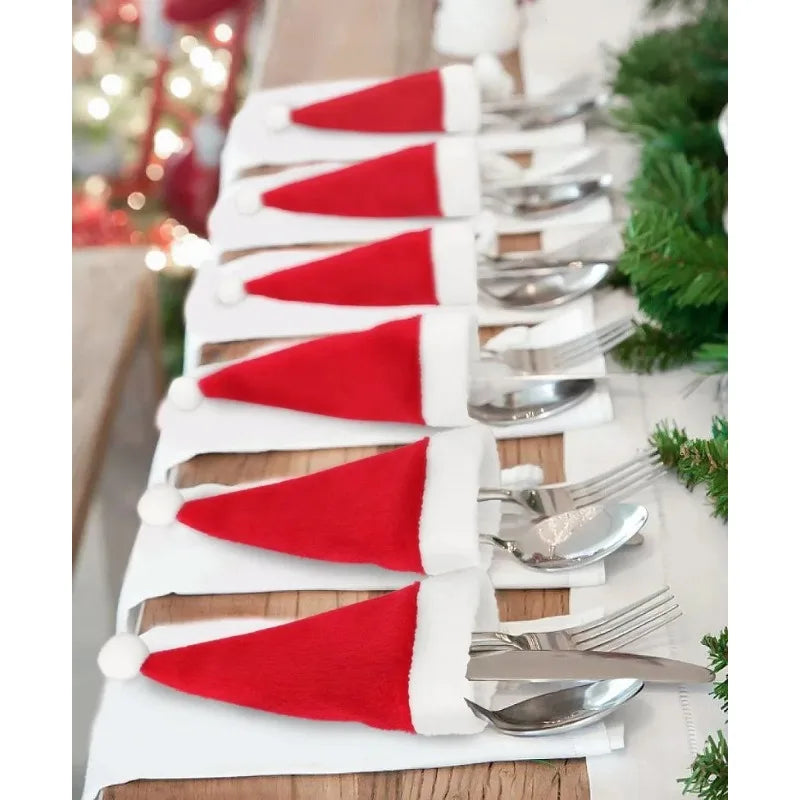mesa posta natal vermelha e dourada