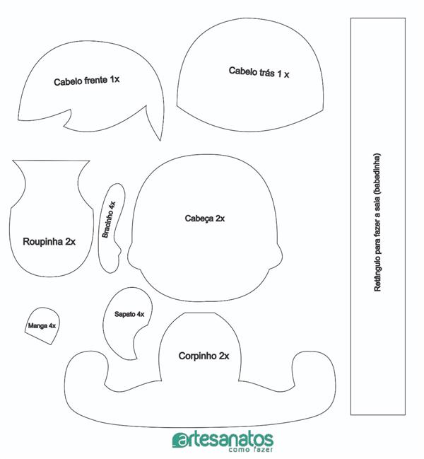 molde da boneca de pano tata