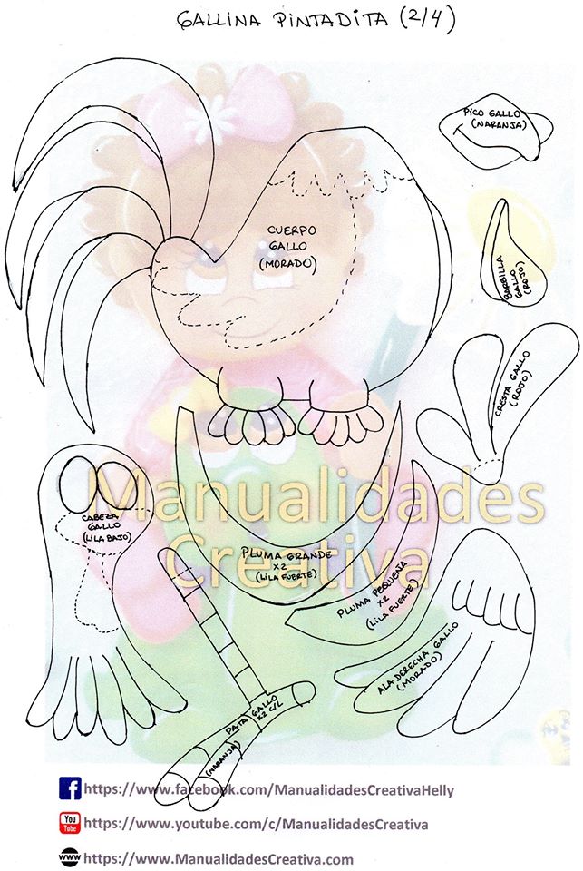 Decoração de Festa Infantil com Personagens da Galinha Pintadinha em Feltro