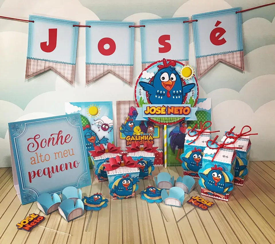 molde de centro de mesa da galinha pintadinha