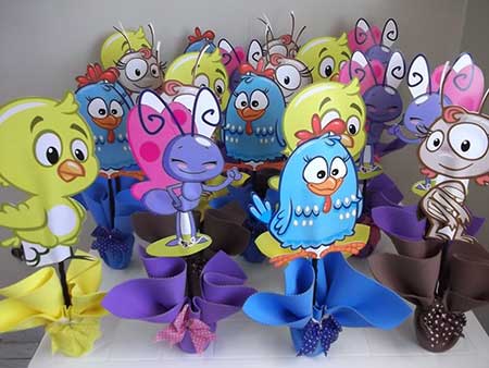 Inspirações de Centros de Mesa da Galinha Pintadinha com Feltro