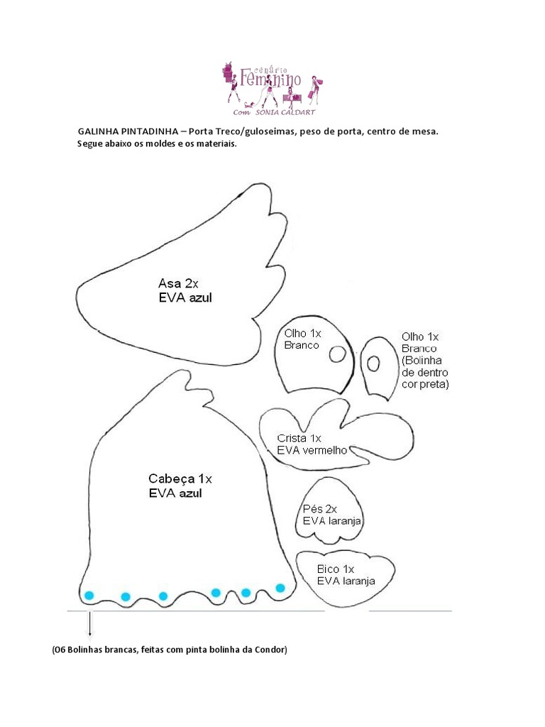 molde de centro de mesa da galinha pintadinha