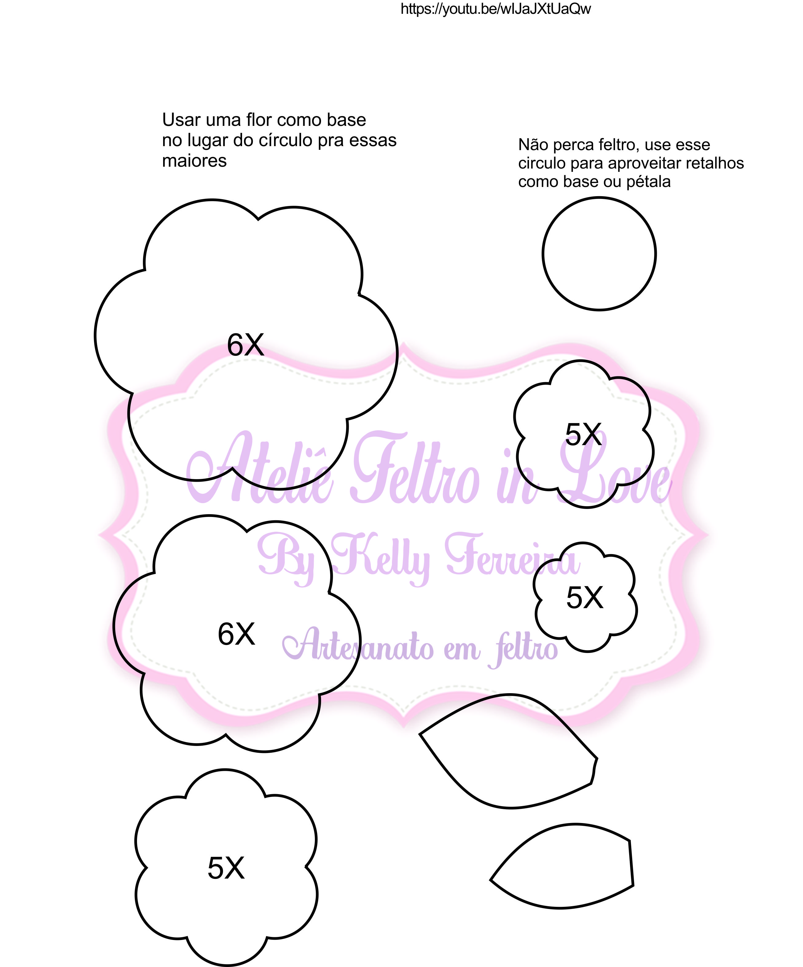 molde para flor de feltro