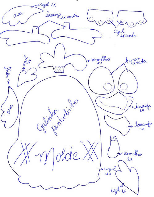 moldes da galinha pintadinha e sua turma em eva