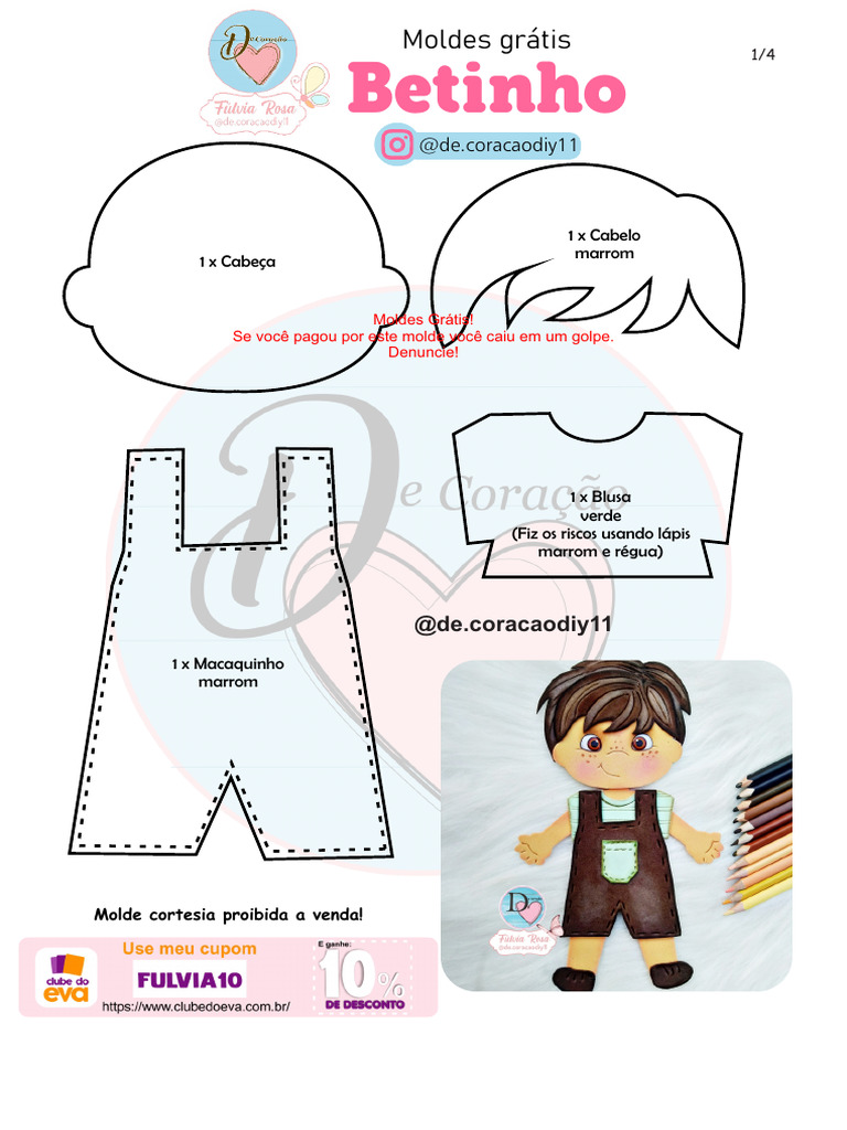 moldes de bonecos para festa junina em eva