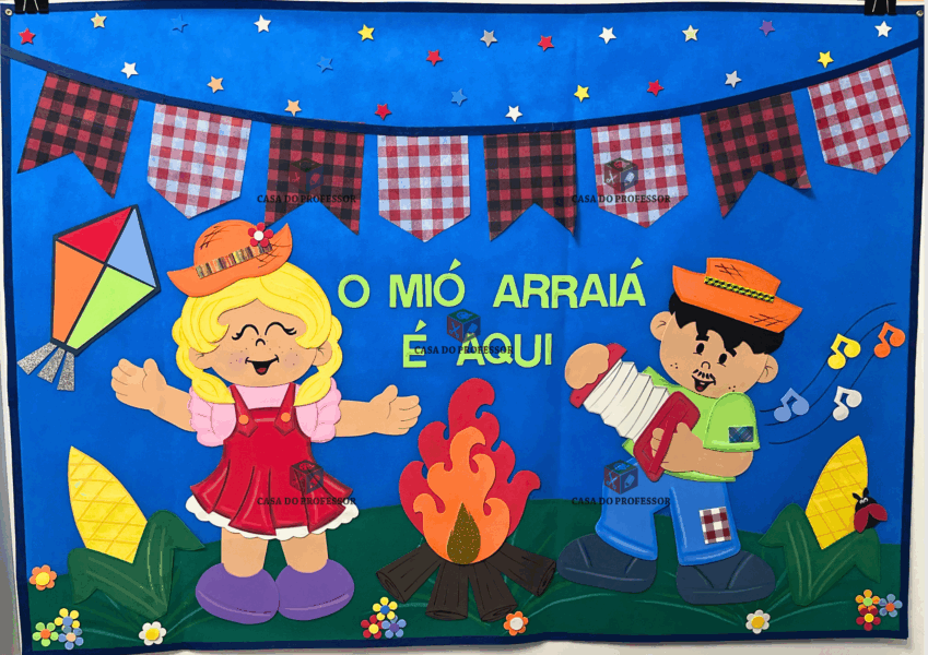 Como fazer fogueira junina com moldes