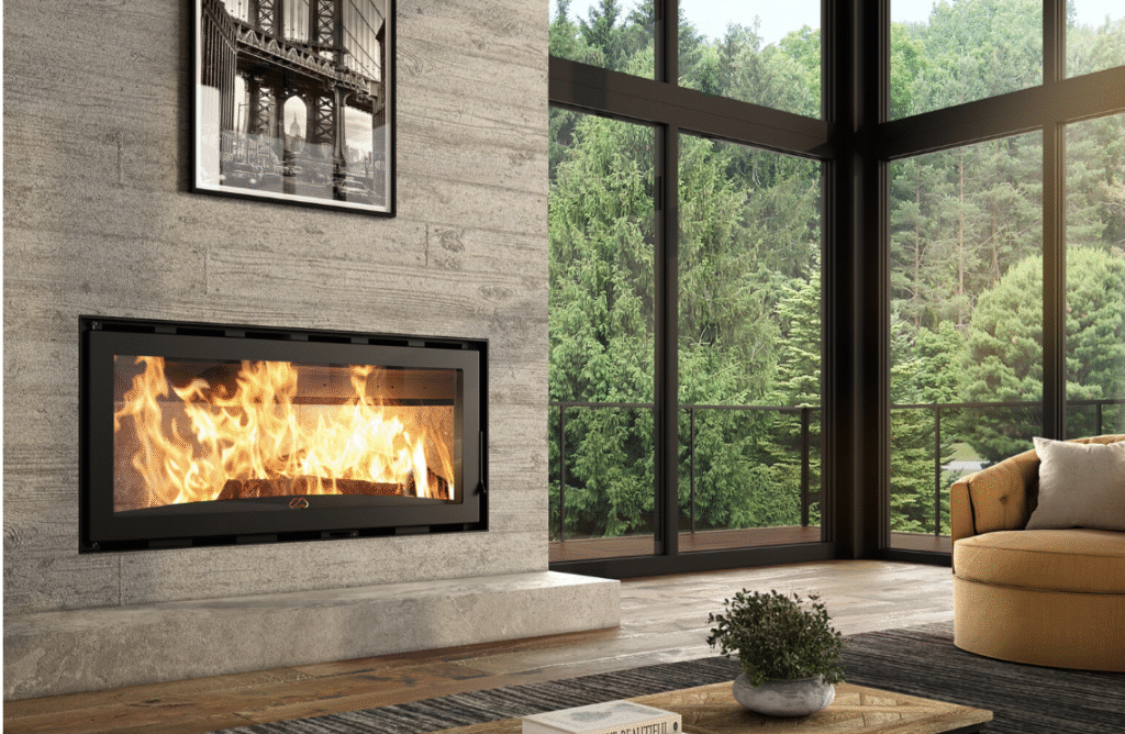 moveis ao redor da lareira