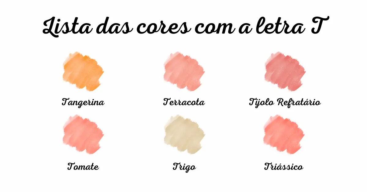 nome de cor com a letra t