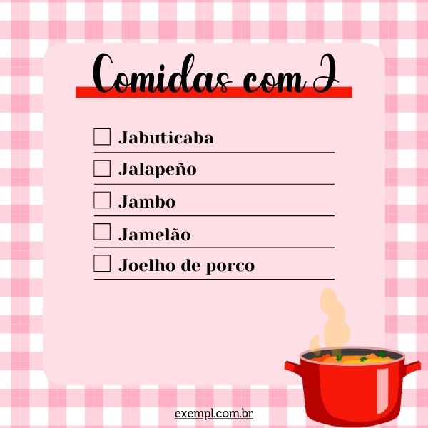 lista completa de comidas com a letra a para adedonha