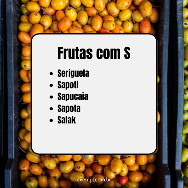 lista completa de frutas com a letra s para jogar