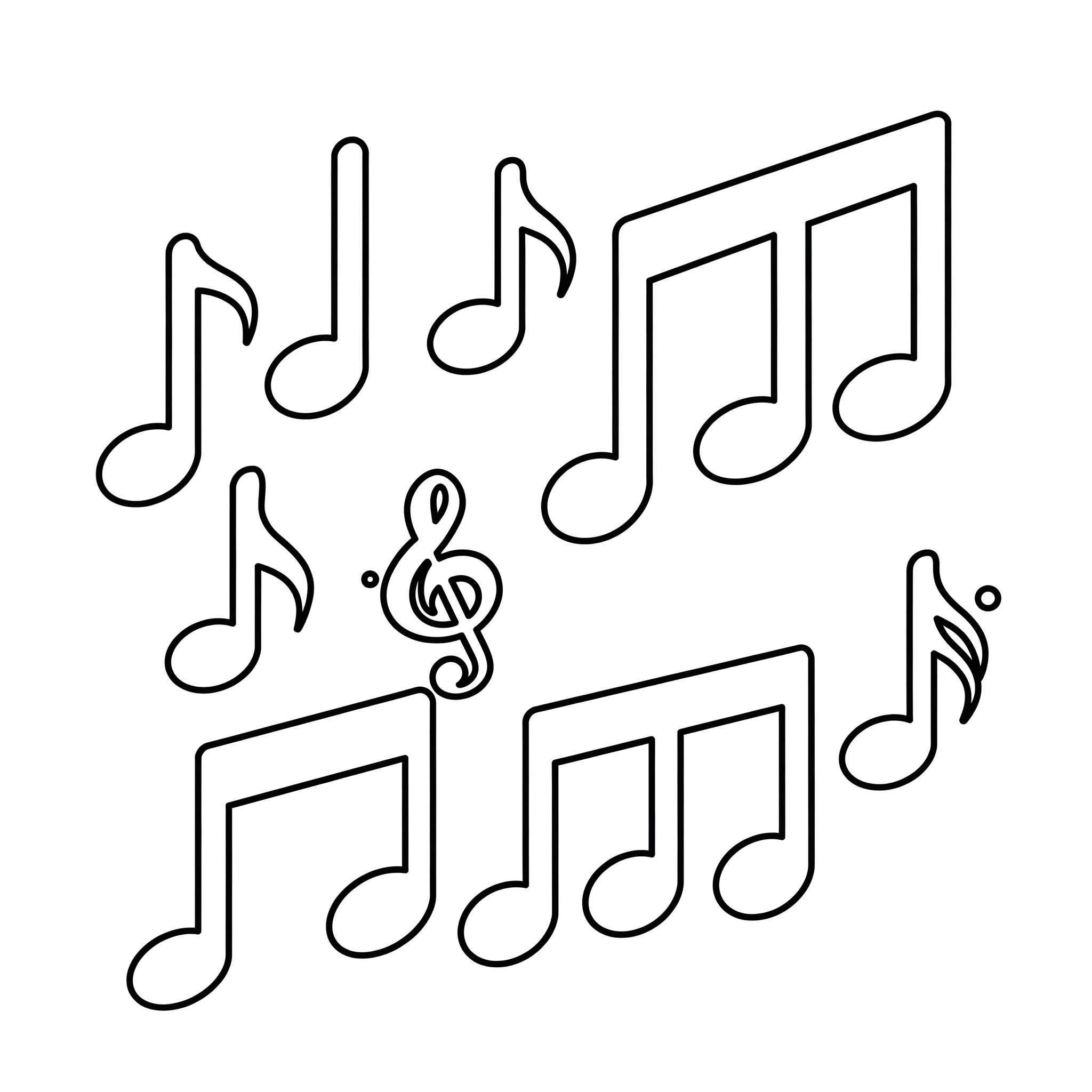 notas musicais para colorir