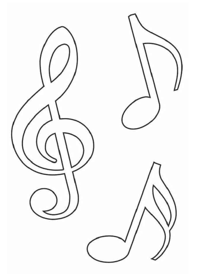 melhores desenhos de notas musicais para colorir