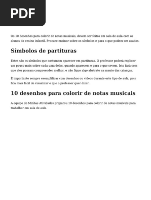 notas musicais para colorir