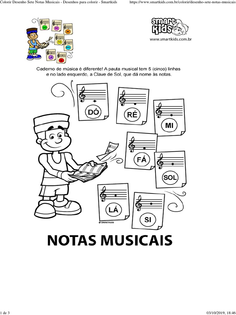 melhores desenhos de notas musicais para colorir