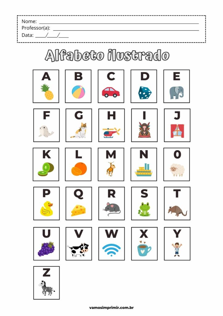 objetos com a letra e