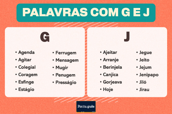palavra com a letra g