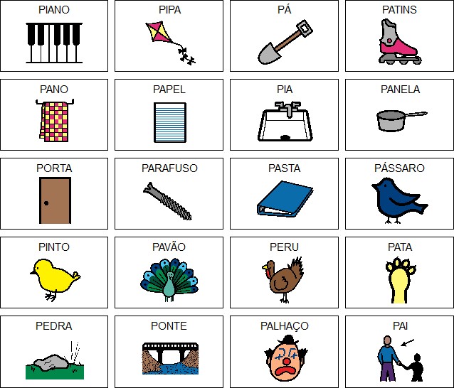 palavra com a letra p