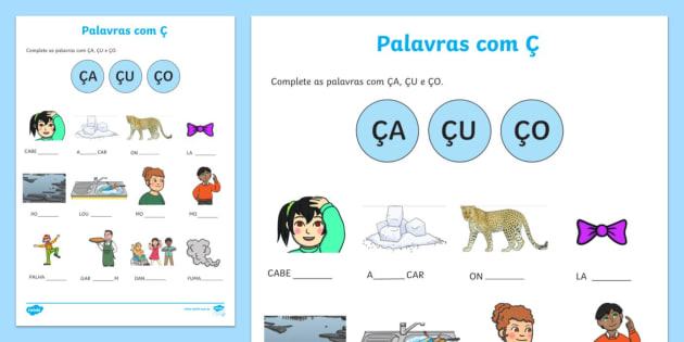 palavras que começam com a letra ç
