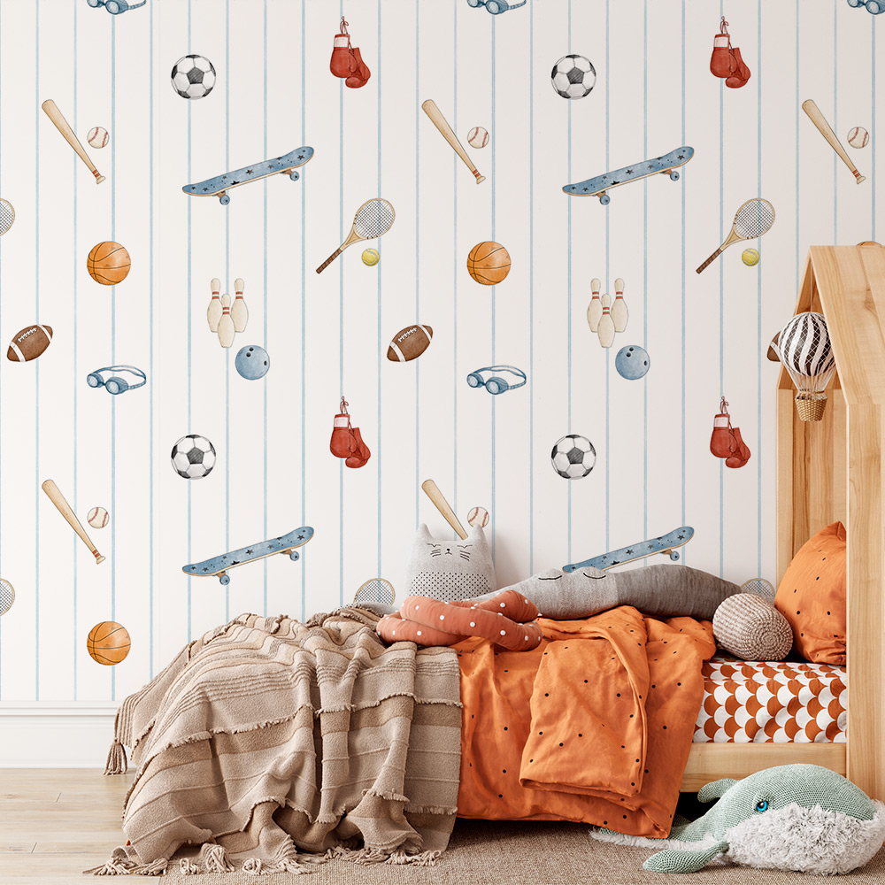 papel de parede infantil com listras