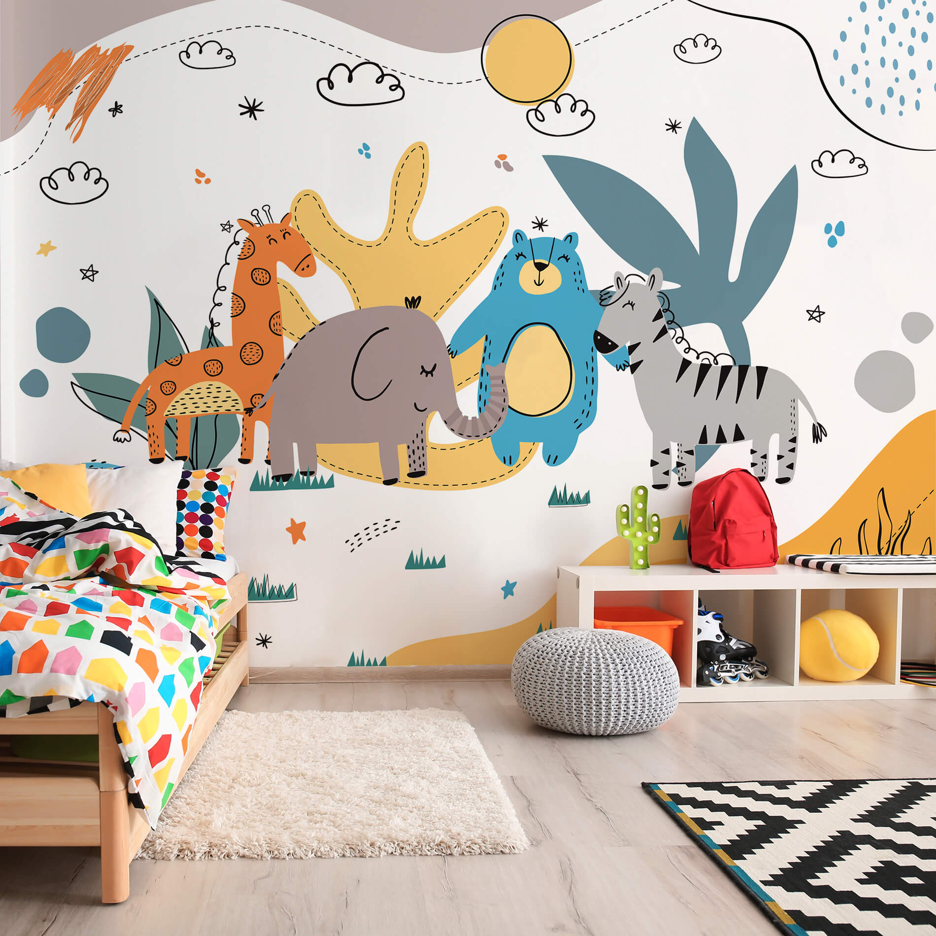papel de parede infantil aquarela