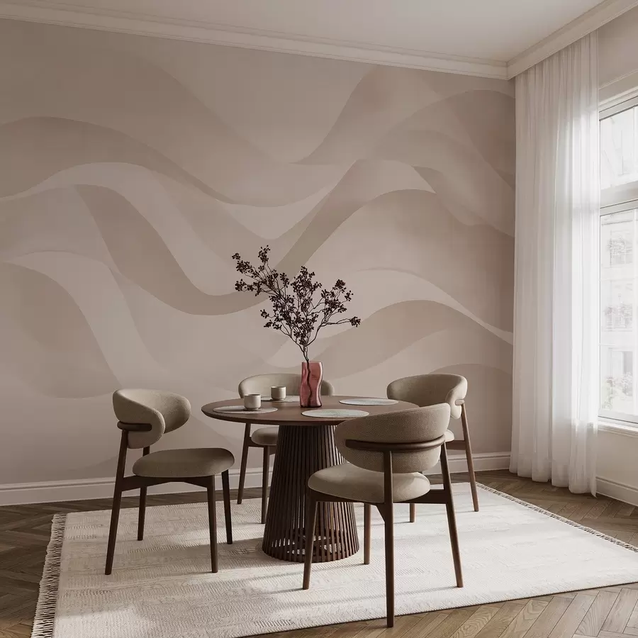 papel de parede sala com detalhes metálicos