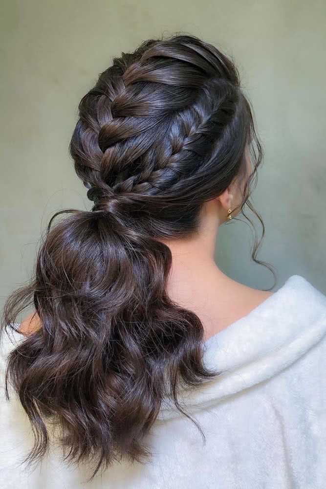 penteados com trança bolha