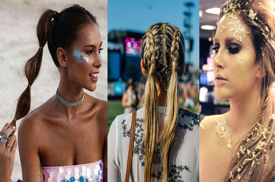 como fazer space buns com glitter para o carnaval