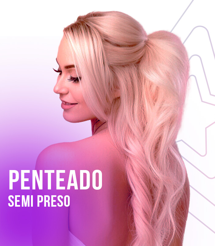 Penteado semi preso para formatura