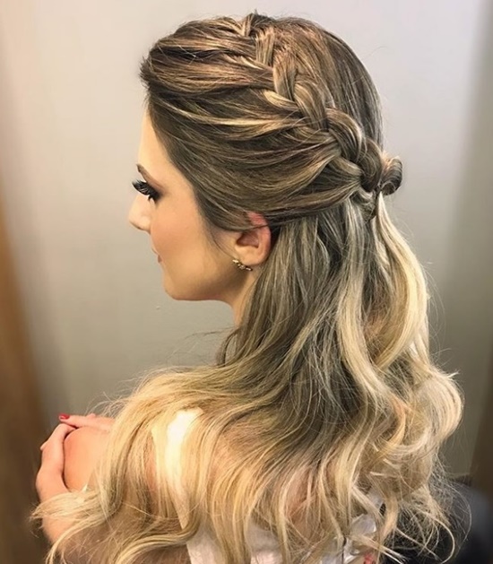 Penteado semi preso para noivas