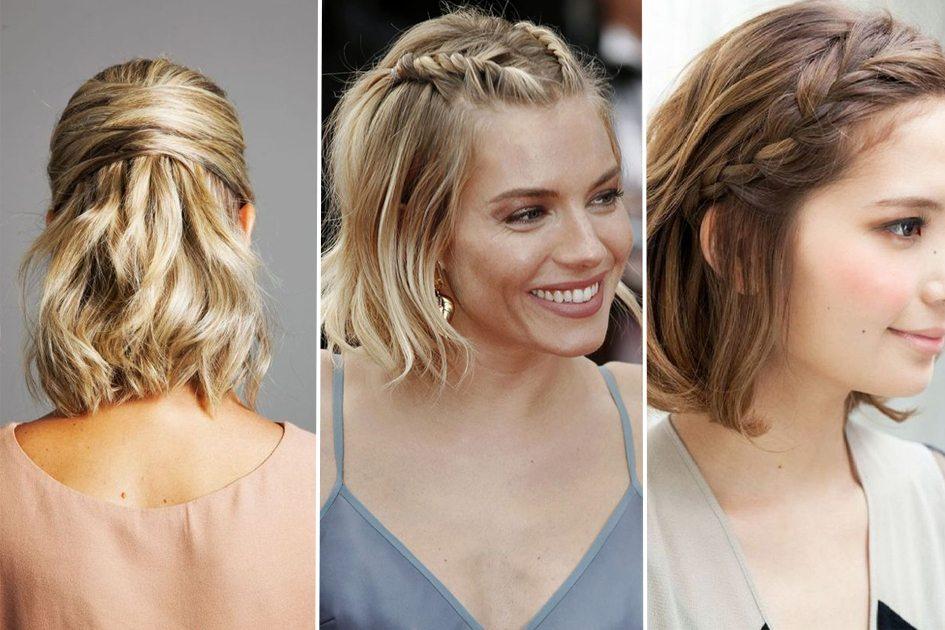 penteado de cabelo curto vs penteado de cabelo médio